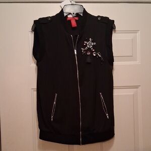 Black Saks Fifth Avenue Sleeveless Vest with Embellishments